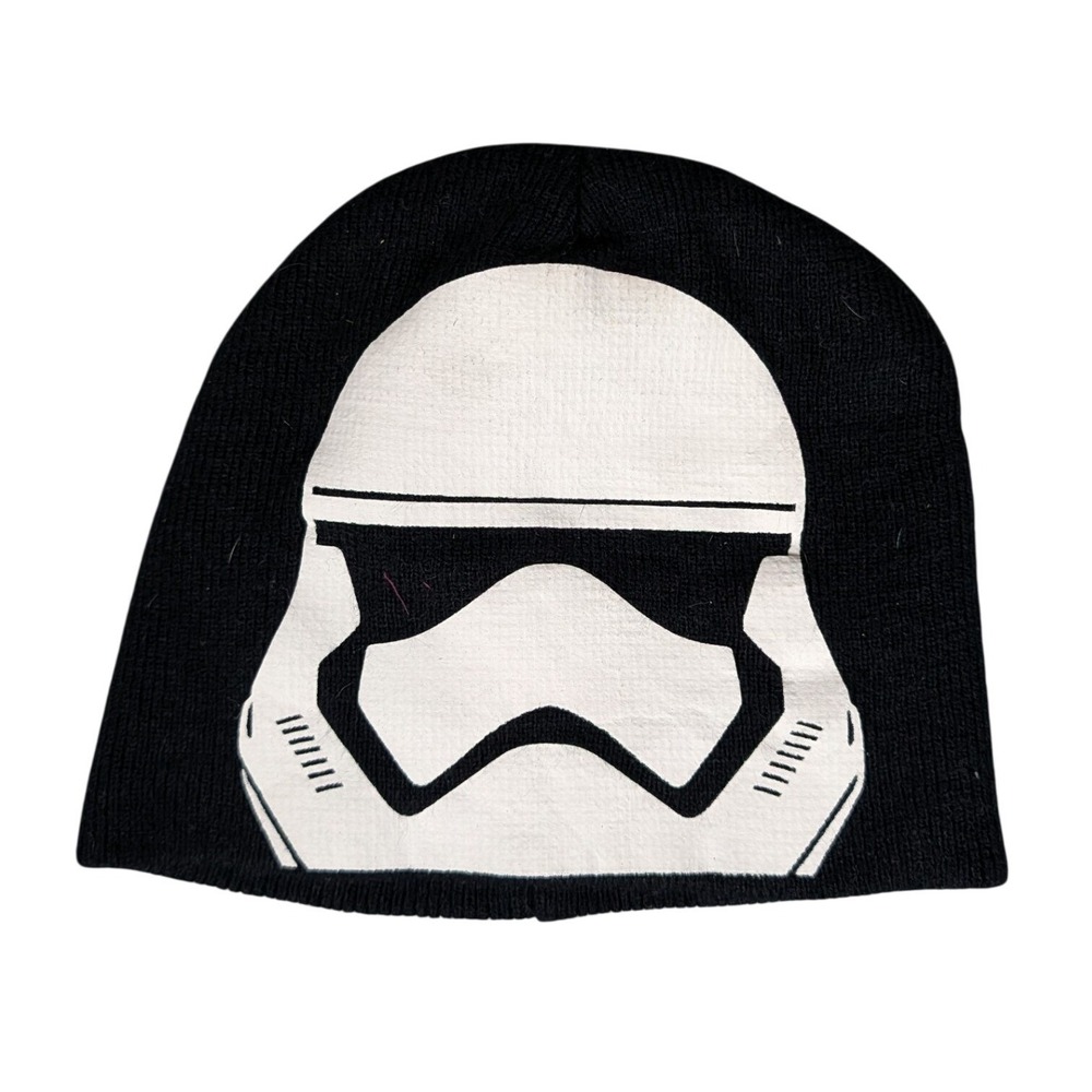 Star Wars Stormtrooper Beanie Kids Black‎ White Knit Hat First Order Lucasfilm